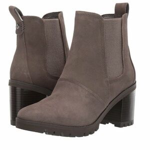 UGG HAZEL Chunky Heel Suede Chelsea Ankle Waterproof Boots Mole 1103766 Size 8